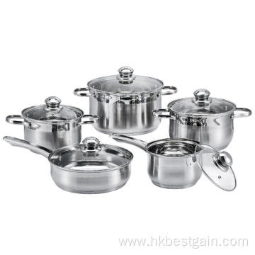 10 Pieces Stainless Steel Kitchen Cookware Set